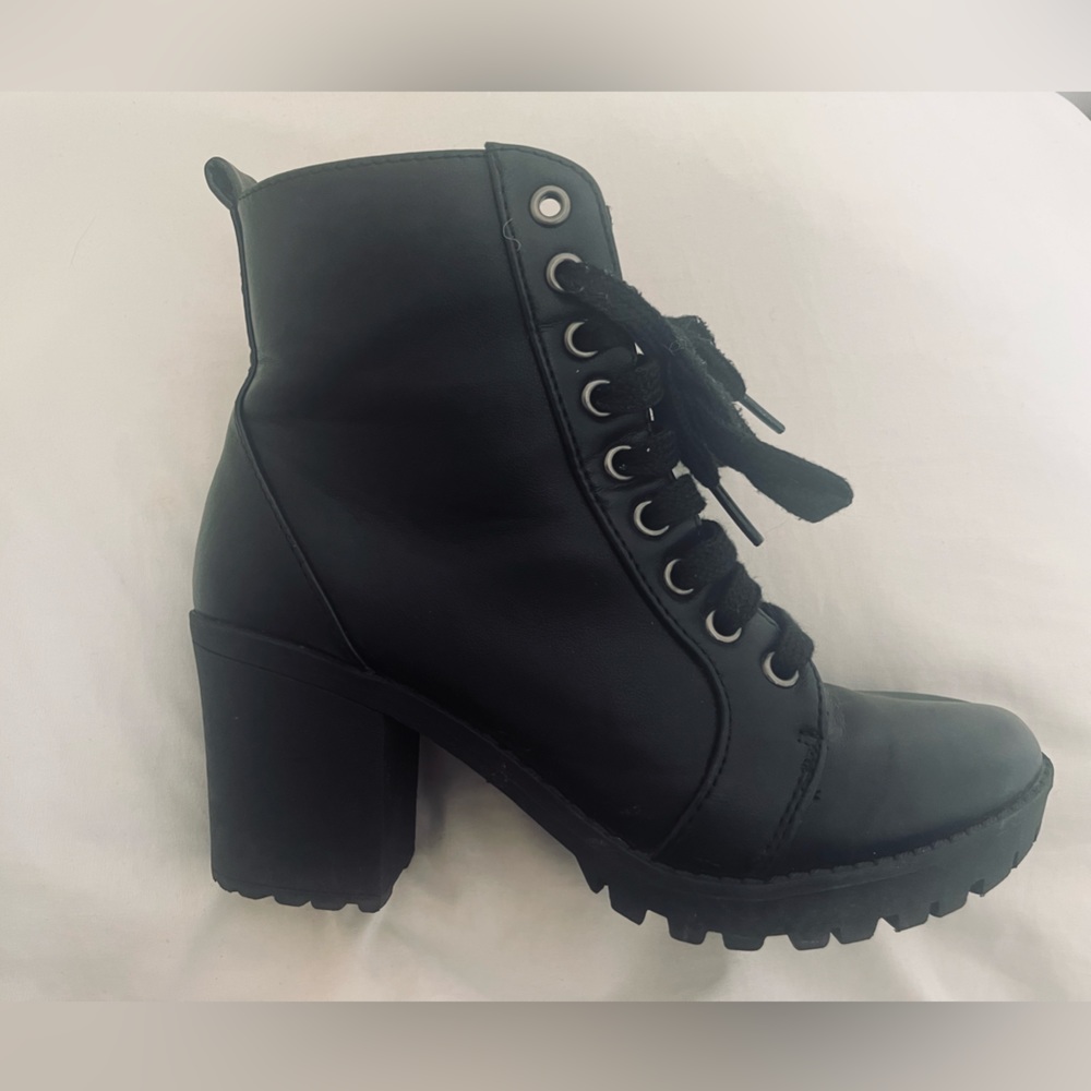 Black combat boots